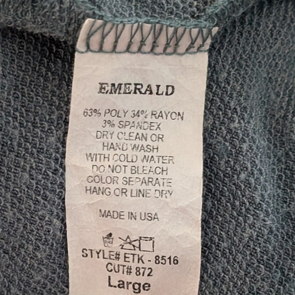 GUC Emerald L Crazy Soft Grey Green Ruffle Top - Picture 6 of 6